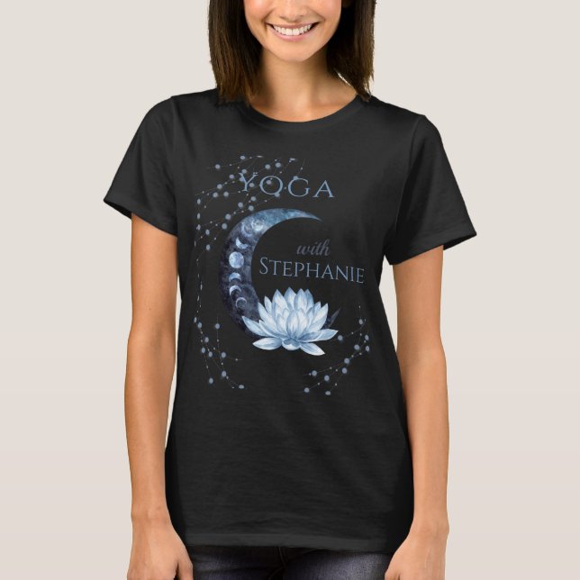 Yoga Instructor Blue Lotus Blume T-Shirt (Vorderseite)