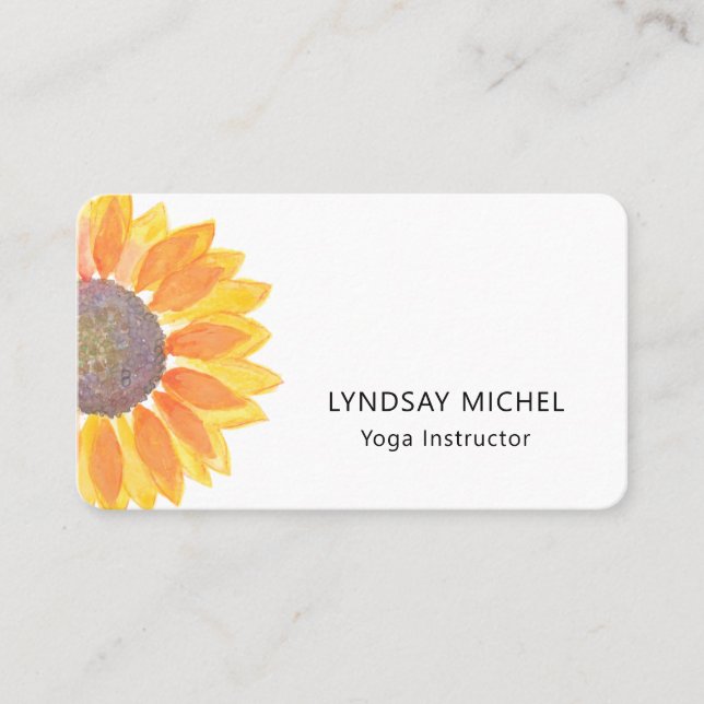 Yoga Instructor Business Card für moderne Sonnenbl Visitenkarte (Vorderseite)