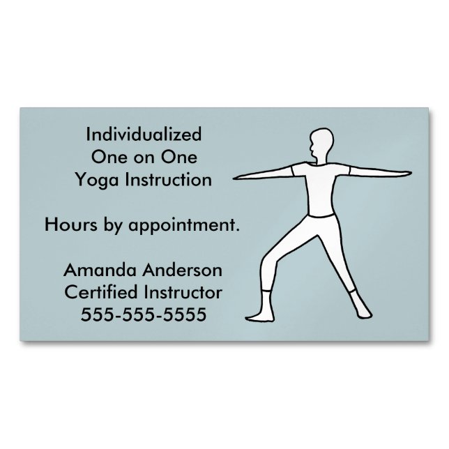 Yoga Instructor Business Card Magnete (Vorderseite)