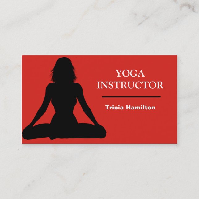 Yoga Instructor Business Card Visitenkarte (Vorderseite)