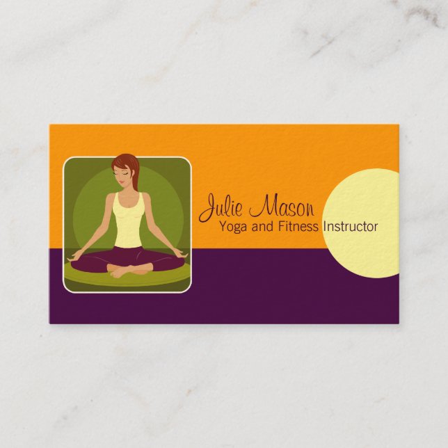 Yoga Instructor Business Cards Visitenkarte (Vorderseite)