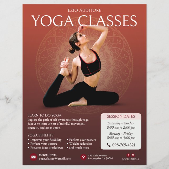 Yoga Instructor Classes Flyer (Vorne)