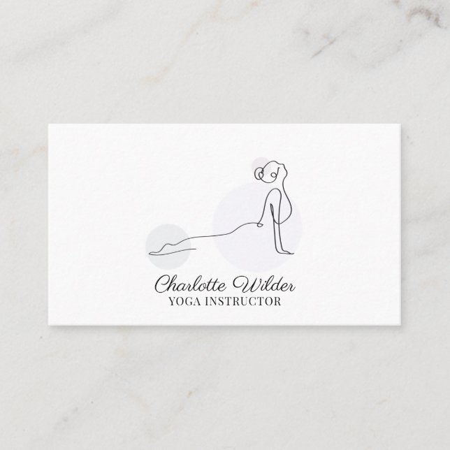 Yoga Instructor Cobra Pose Business Card Visitenkarte (Vorderseite)
