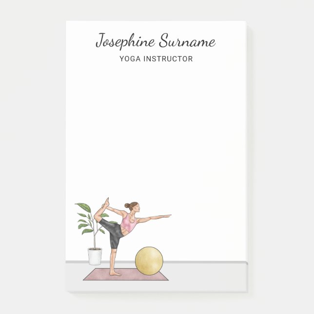 Yoga Instructor Dancer Pose Trainer Individuelle N Post-it Klebezettel (Vorderseite)