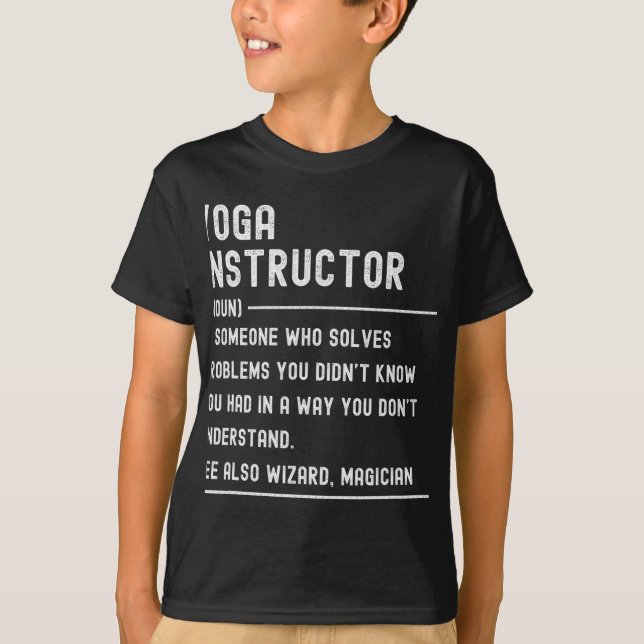 Yoga Instructor Definition Shirts Funny Job Title  (Vorderseite)