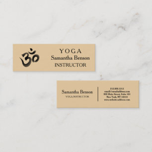 Yoga Instructor, elegant, schwarz und weiß. Mini Visitenkarte