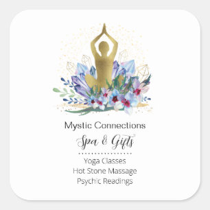 Yoga Instructor Energy Healer Crystals Reiki Welln Quadratischer Aufkleber