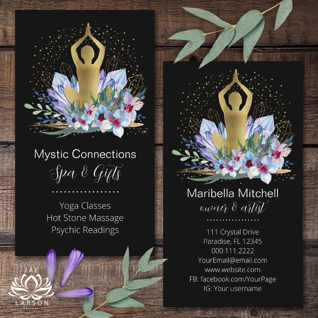 Yoga Instructor Energy Healer Crystals Reiki Welln Visitenkarte (Von Creator hochgeladen)