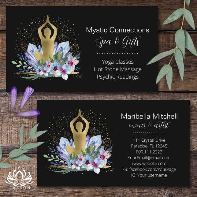Yoga Instructor Energy Healer Crystals Reiki Welln Visitenkarte (Von Creator hochgeladen)