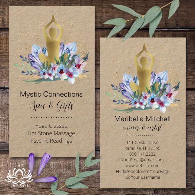 Yoga Instructor Energy Healer Crystals Reiki Welln Visitenkarte (Von Creator hochgeladen)