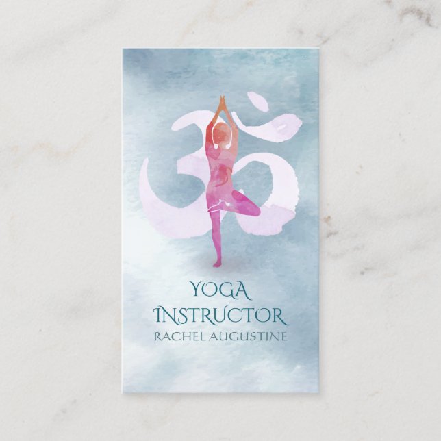 YOGA Instructor Ernennung Mediation Pose Om Terminkarte (Vorderseite)