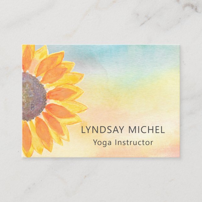 Yoga Instructor Floral Business Card Visitenkarte (Vorderseite)
