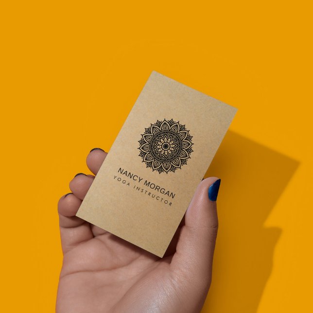 Yoga Instructor Floral Mandala Kraft  Visitenkarte (Von Creator hochgeladen)