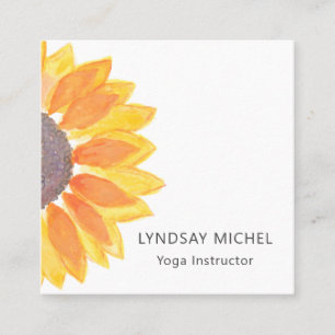 Yoga Instructor Floral Quadratische Visitenkarte