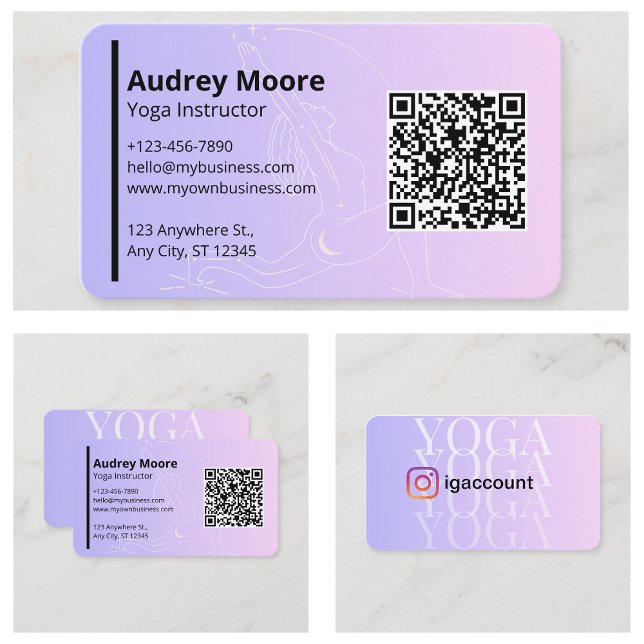 Yoga Instructor für persönliche Markenbezeichnunge Visitenkarte (Personal Brand Yoga Instructor Business Card
)