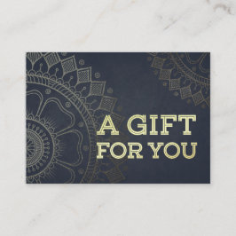 YOGA Instructor Gift Certificate Blue Gold Mandala Rabattkarte