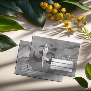 YOGA Instructor Gift Certificate Elegantes Om Symb