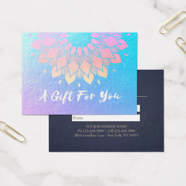 YOGA Instructor Gift Certificate Gold Foil Mandala (Büro)