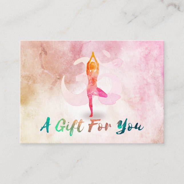 YOGA Instructor Gift Certificate Mediation Pose Rabattkarte (Vorderseite)