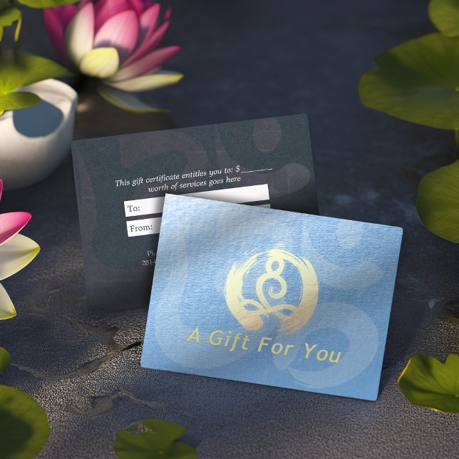 YOGA Instructor Gift Certificate Meditation Zen OM Rabattkarte (Von Creator hochgeladen)