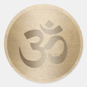 Yoga Instructor Gold Circle Om Symbol Runder Aufkleber