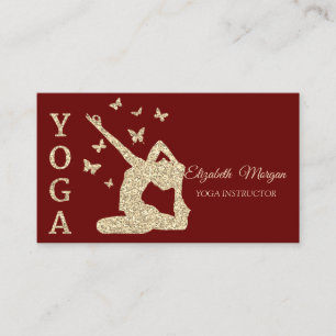 Yoga Instructor, Gold Glitzer Women Visitenkarte