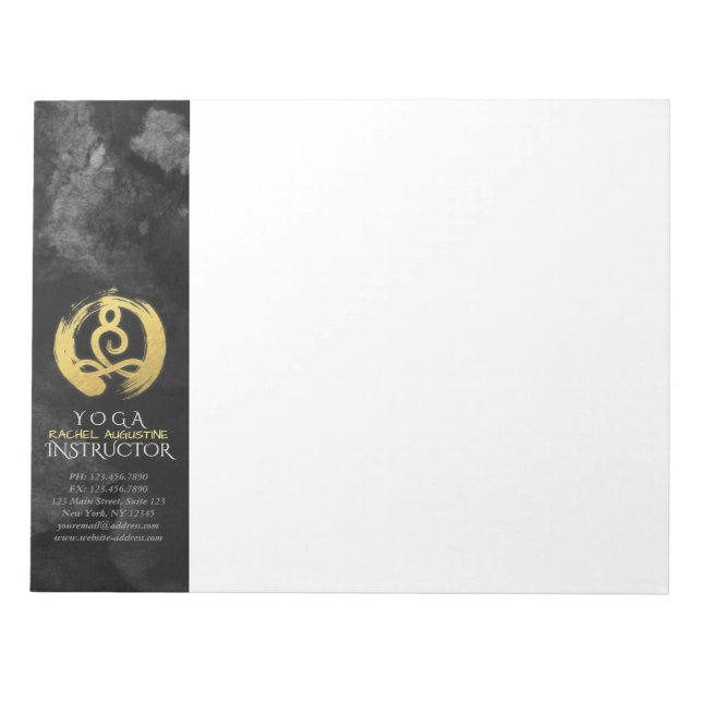 Yoga Instructor Gold Meditation Posture Zen Symbol Notizblock (Vorderseite)