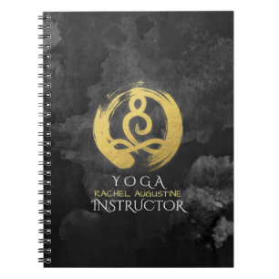 Yoga Instructor Gold Meditation Posture Zen Symbol Notizblock