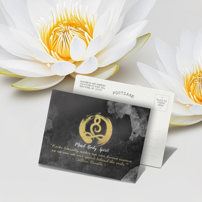 Yoga Instructor Gold Meditation Posture Zen Symbol Postkarte (Von Creator hochgeladen)