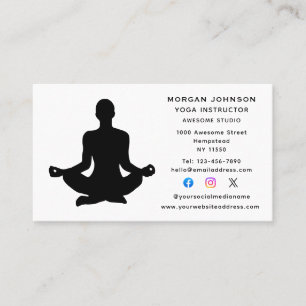 Yoga Instructor Health and Wellness Social Media Visitenkarte
