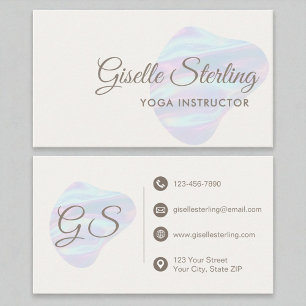Yoga Instructor Iridescent Pearl Opal Abstrakt Visitenkarte