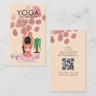 Yoga-Instructor-Kurse Rose Pink Faux-Folie B Visitenkarte