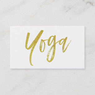 *~* Yoga Instructor Lehrer Gold White Modern Visitenkarte