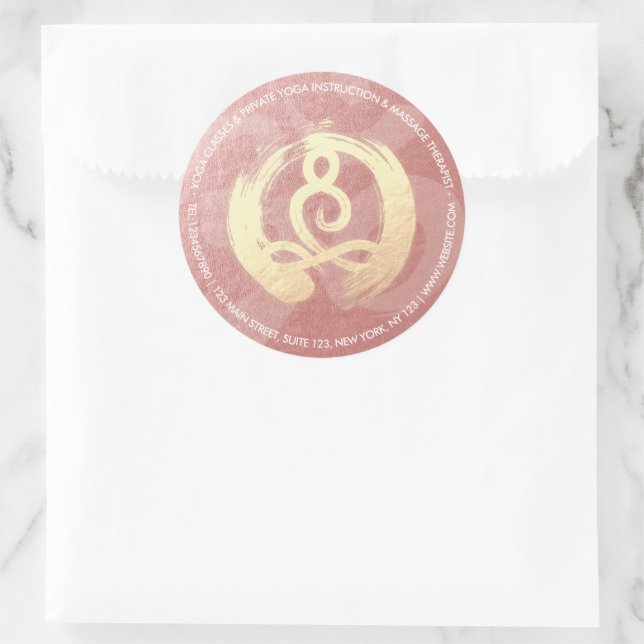 Yoga Instructor Life Coach Meditation Pose Zen OM Runder Aufkleber (Tasche)