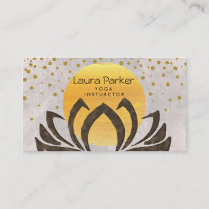 Yoga Instructor Lotus Blume Gold Confetti Visitenkarte