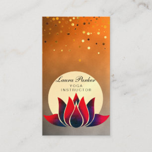 Yoga Instructor Lotus Blume Meditation Holistisch Visitenkarte