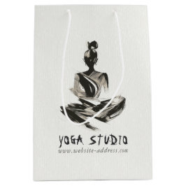 Yoga Instructor Lotus Meditation Pose Pinselstrich Mittlere Geschenktüte