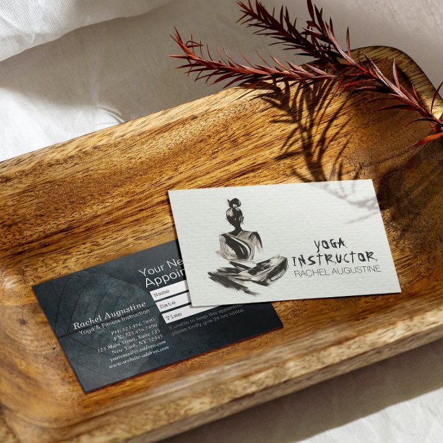 Yoga Instructor Lotus Meditation Pose Pinselstrich Terminkarte (Von Creator hochgeladen)