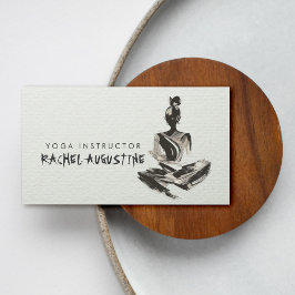 Yoga Instructor Lotus Meditation Pose Pinselstrich Visitenkarte