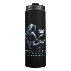 Yoga Instructor Lotus Medizin Pose Glühen Nebel Thermosbecher