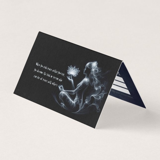 Yoga Instructor Lotus Medizin Pose Glühen Nebel Visitenkarten (Vorderseite)