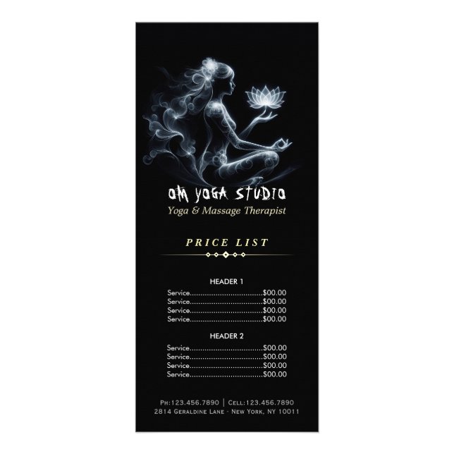Yoga Instructor Lotus Medizin Pose Glühen Nebel Werbekarte (Vorne)