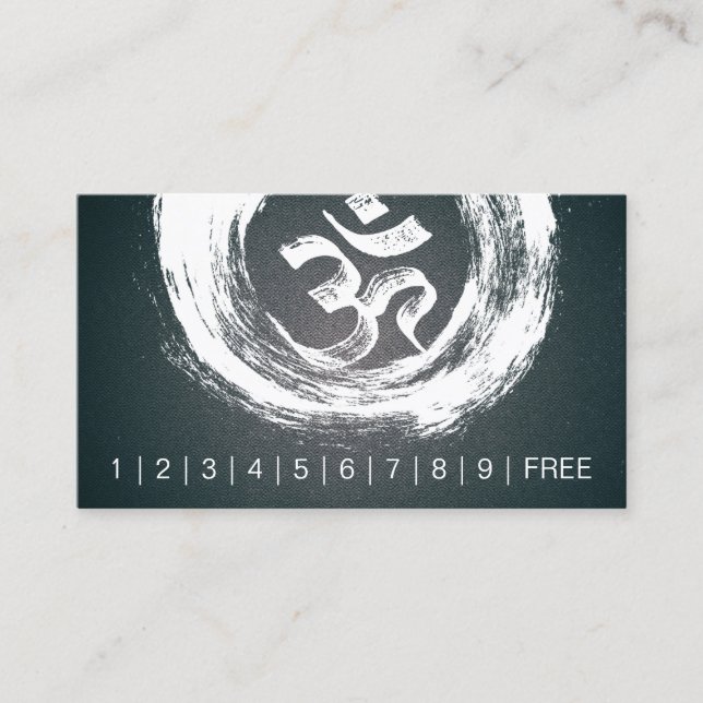 YOGA Instructor Loyalty Punch Pinsel OM ZEN Symbol Treuekarte (Vorderseite)