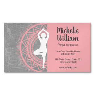 Yoga Instructor   Mediation   Mandala Pattern Magnetische Visitenkarte