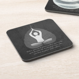 Yoga Instructor Meditation Pose Bodhi Leaf Quotes Getränkeuntersetzer