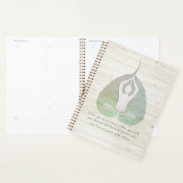 Yoga Instructor Meditation Pose Bodhi Leaf Quotes Planer