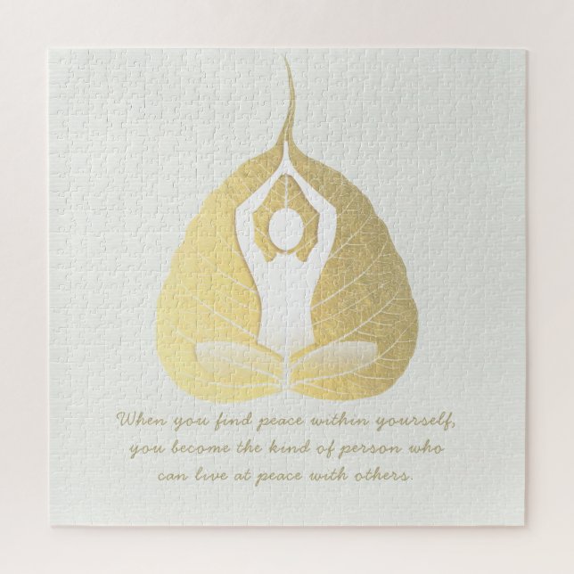 Yoga Instructor Meditation Pose Bodhi Leaf Quotes  Puzzle (Vertikal)