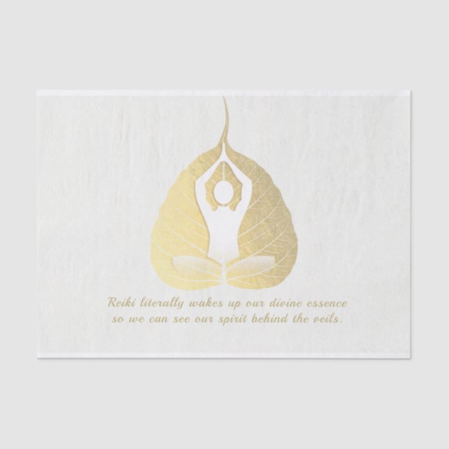 Yoga Instructor Meditation Pose Bodhi Leaf Quotes Seidenpapier (Vorderseite)