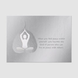 Yoga Instructor Meditation Pose Bodhi Leaf Quotes Seidenpapier