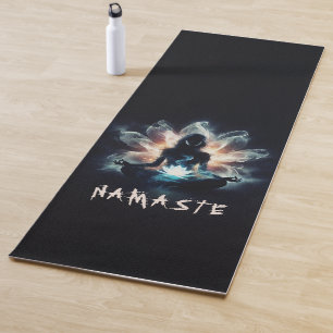 Yoga Instructor Meditation Pose Glühen Mist Lotus Yogamatte